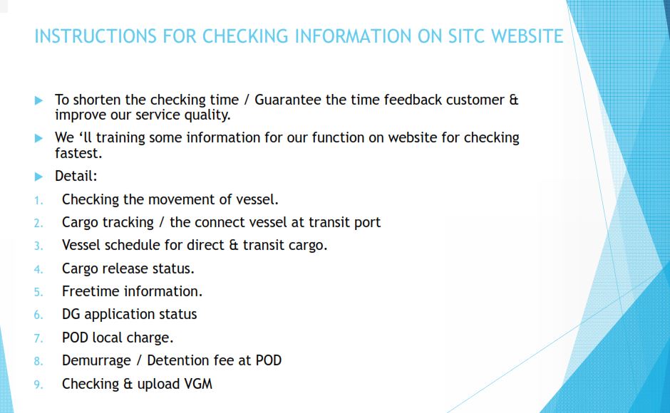 INSTRUCTIONS FOR CHECKING INFORMATION ON SITC WEBSITE